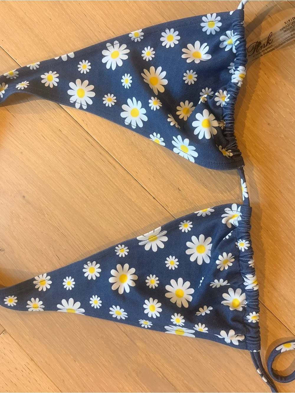 Frankie’s Bikinis Navy Daisy Triangle Bikini Top